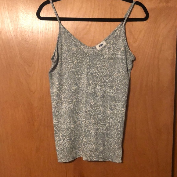 Old Navy green floral v-neck tank top - Picture 2 of 5